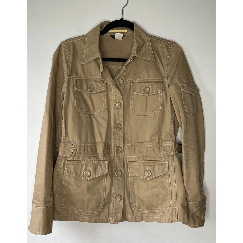 J.Crew Safari Jacket Womens M Khaki Cotton Utility Field Gorpcore Transitional